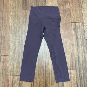 Lululemon purple wunder under crop pants size 4